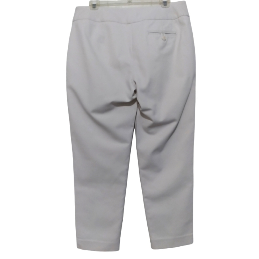 Chico's Light Beige Flat Front Stretch Ankle Pants - Picture 3 of 8